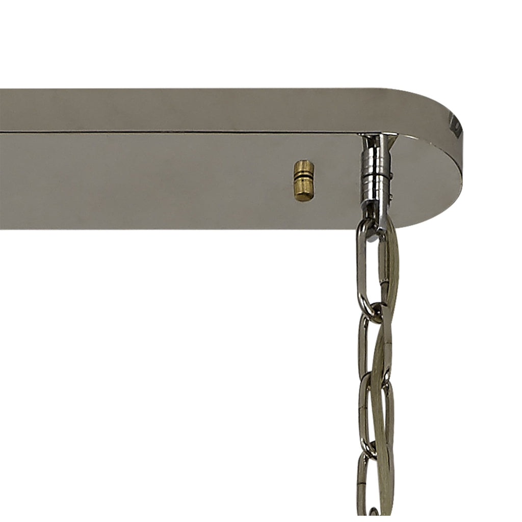 NL82459 Vienna Pendant Rectangle 5 Light Polished Nickel/Clear Glass