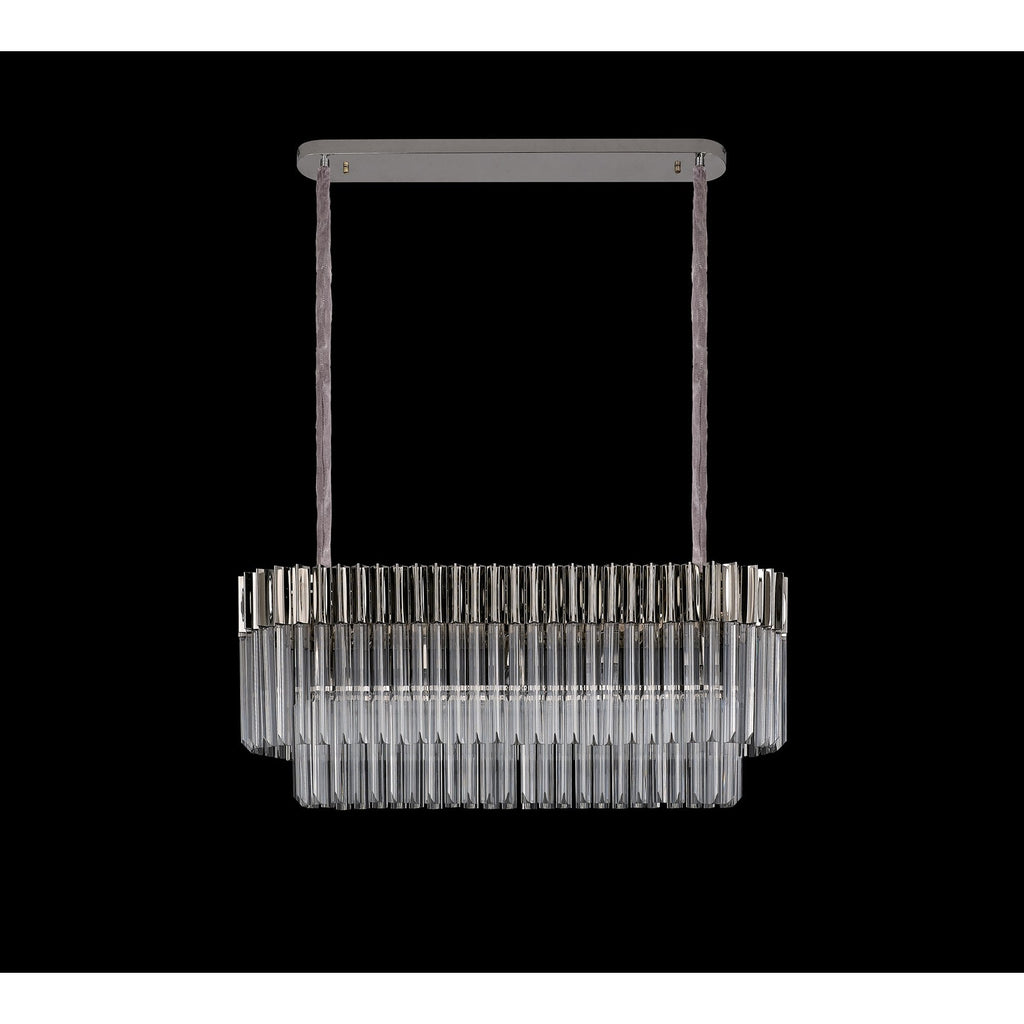 NL82459 Vienna Pendant Rectangle 5 Light Polished Nickel/Clear Glass