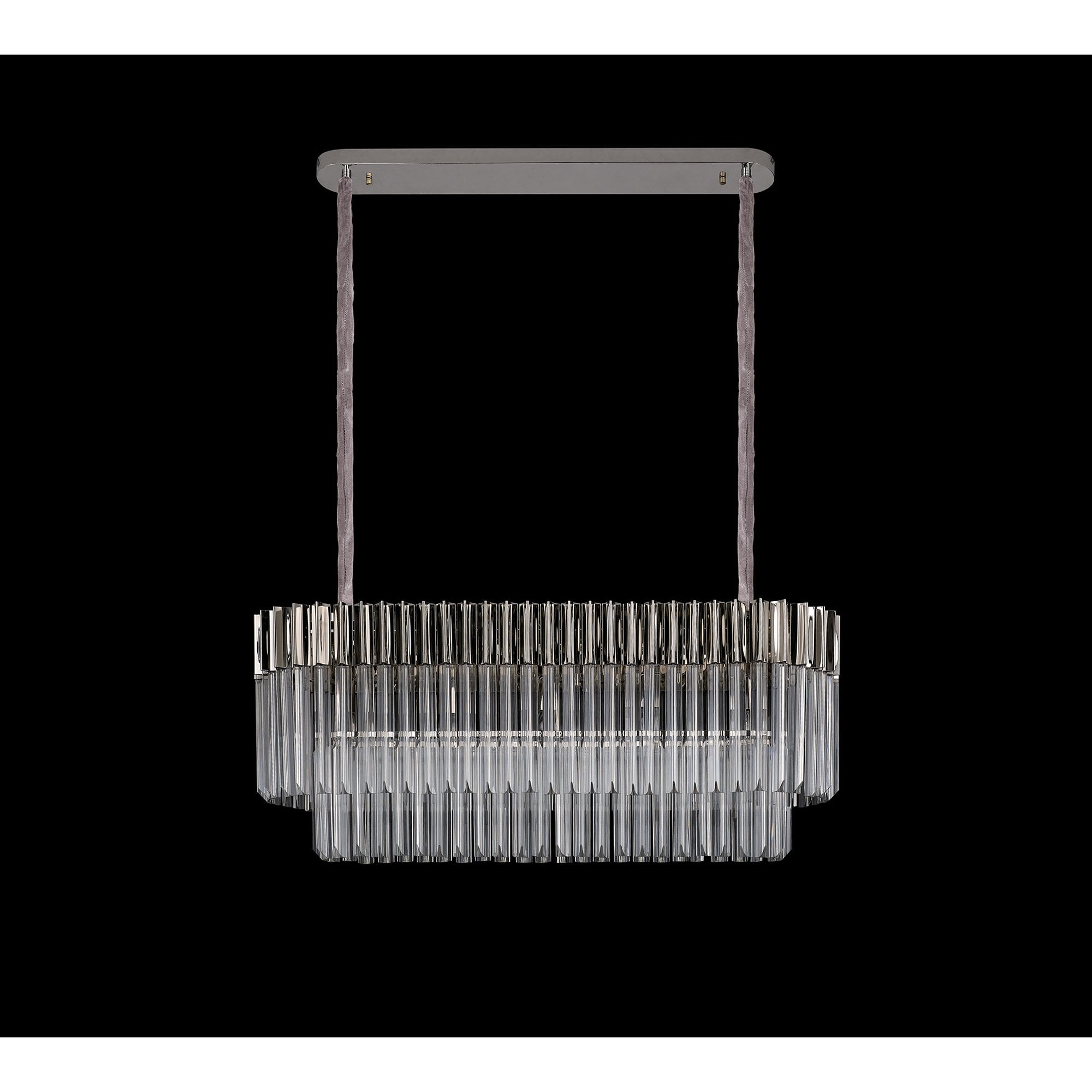 NL82459 Vienna Pendant Rectangle 5 Light Polished Nickel/Clear Glass