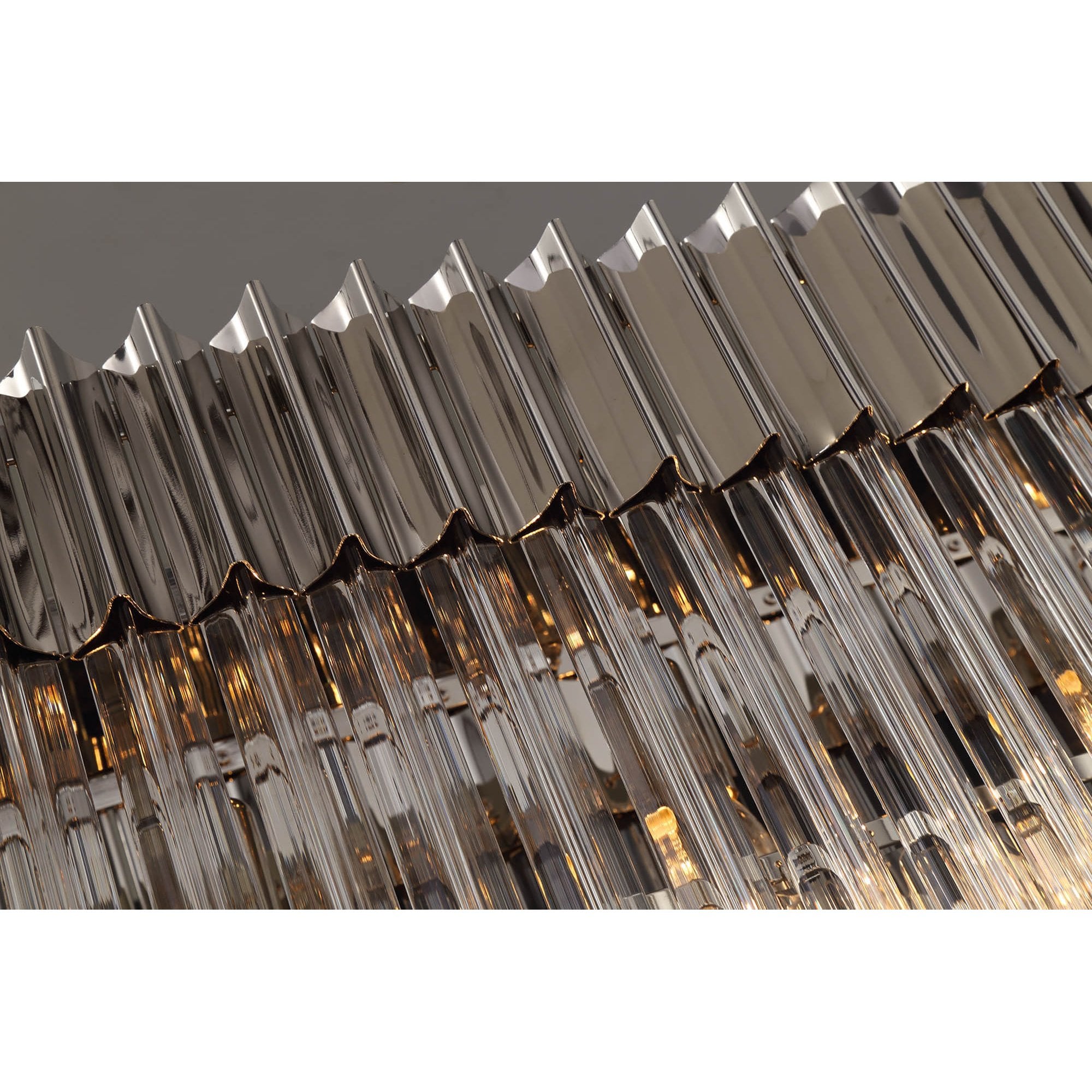 NL82459 Vienna Pendant Rectangle 5 Light Polished Nickel/Clear Glass
