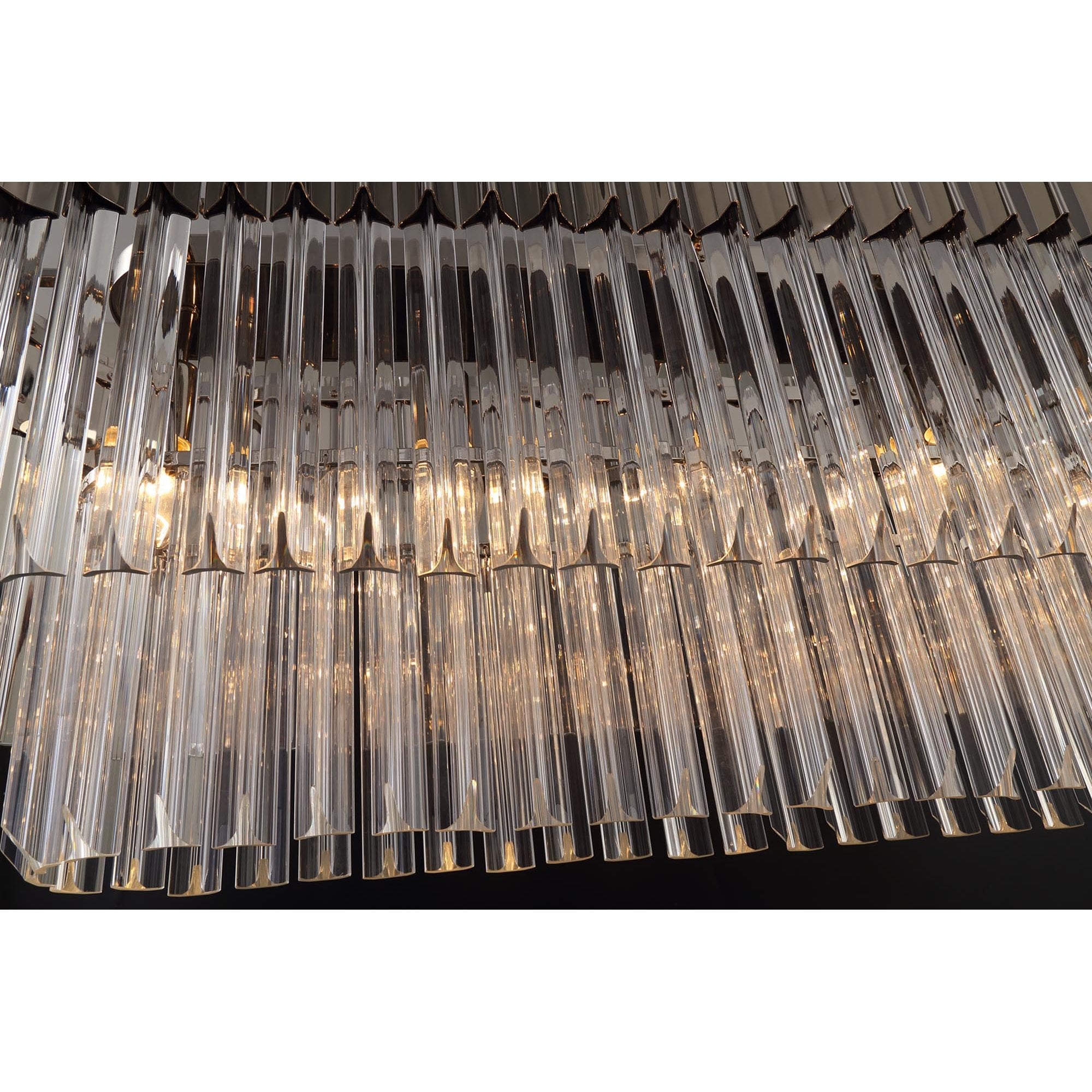 NL82459 Vienna Pendant Rectangle 5 Light Polished Nickel/Clear Glass