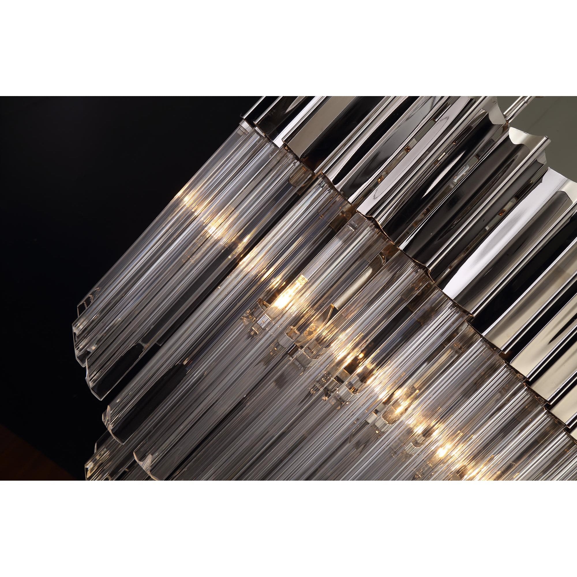 NL82459 Vienna Pendant Rectangle 5 Light Polished Nickel/Clear Glass