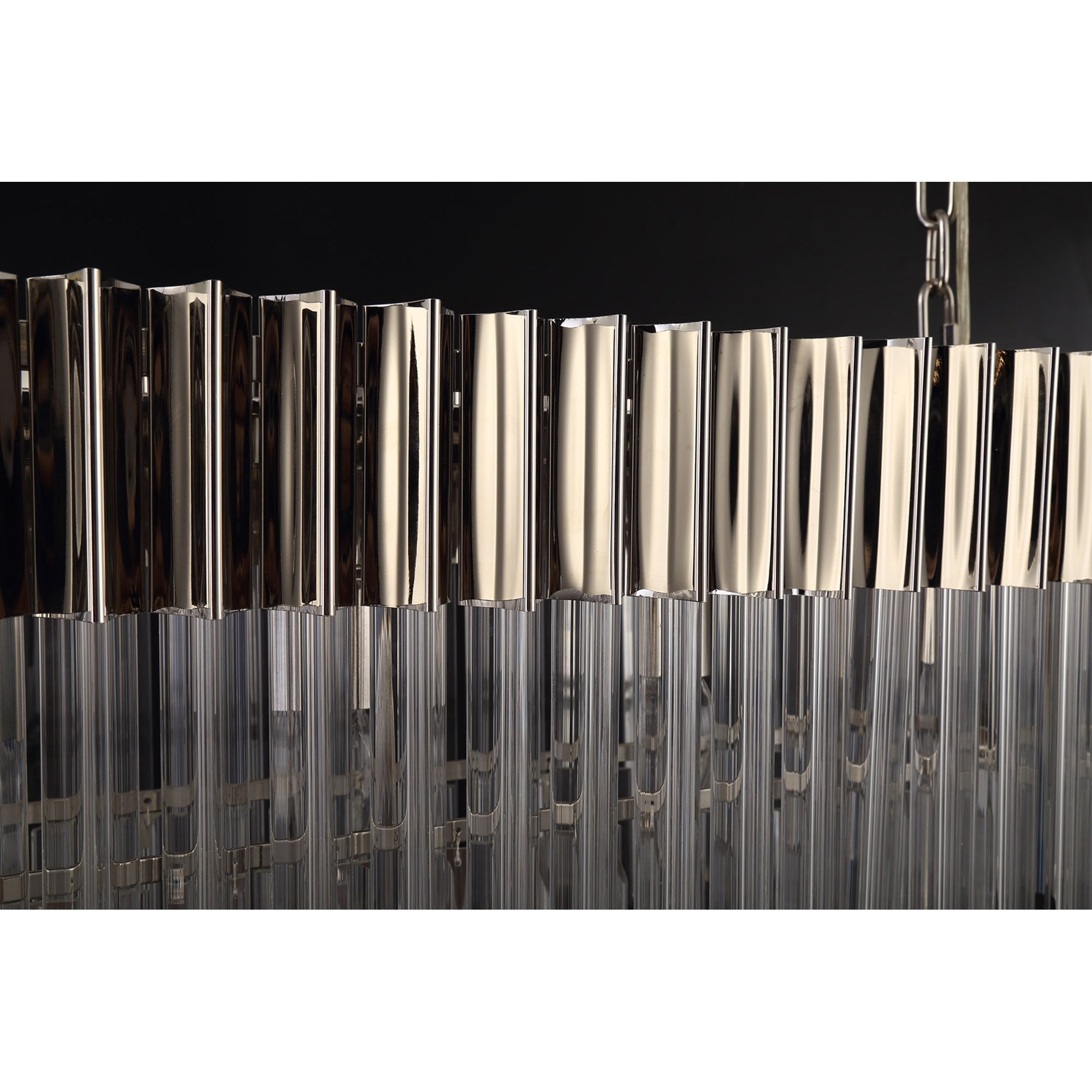 NL82459 Vienna Pendant Rectangle 5 Light Polished Nickel/Clear Glass