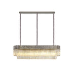 NL82469 Vienna Pendant Rectangle 7 Light Polished Nickel/Clear Glass