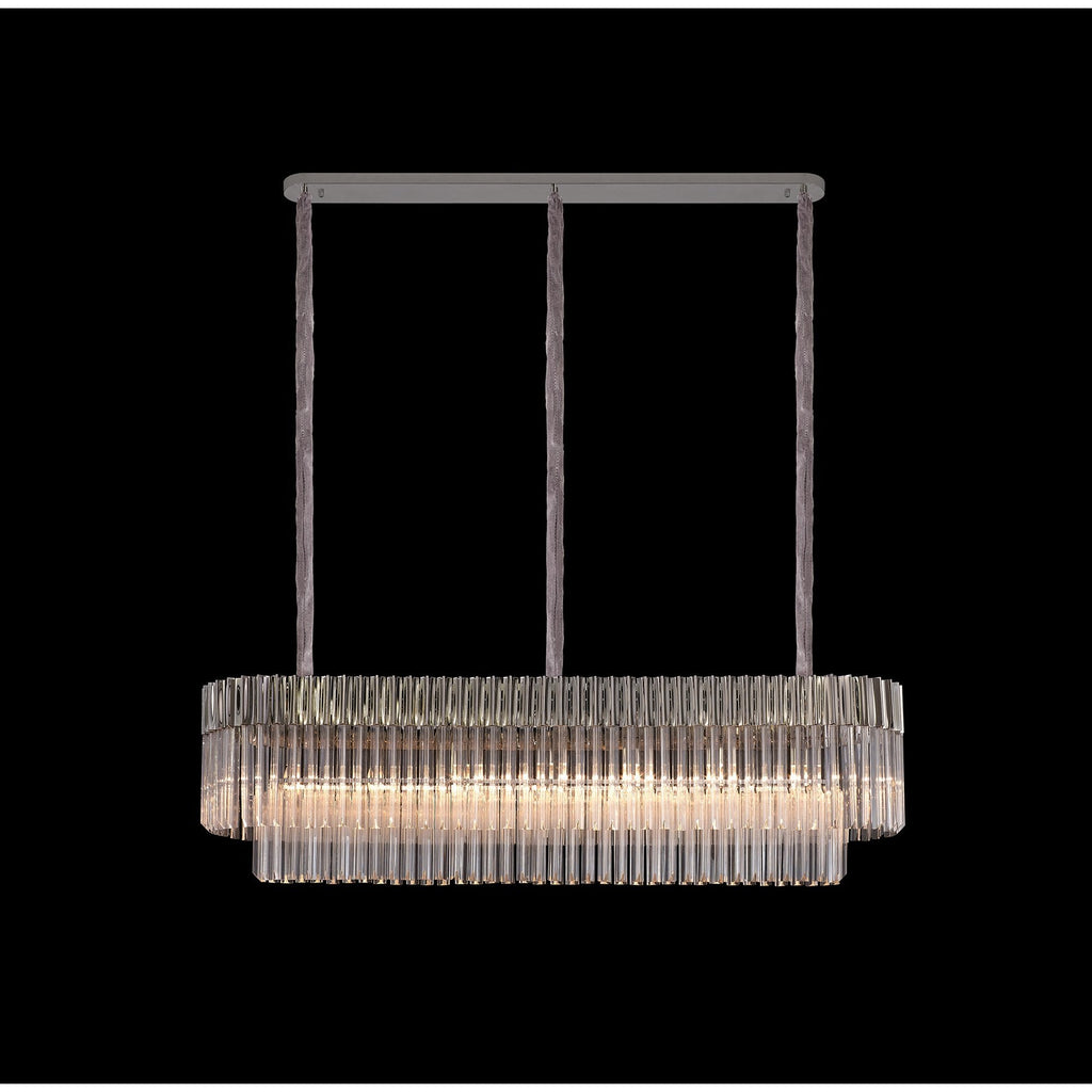 NL82469 Vienna Pendant Rectangle 7 Light Polished Nickel/Clear Glass