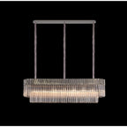 NL82469 Vienna Pendant Rectangle 7 Light Polished Nickel/Clear Glass