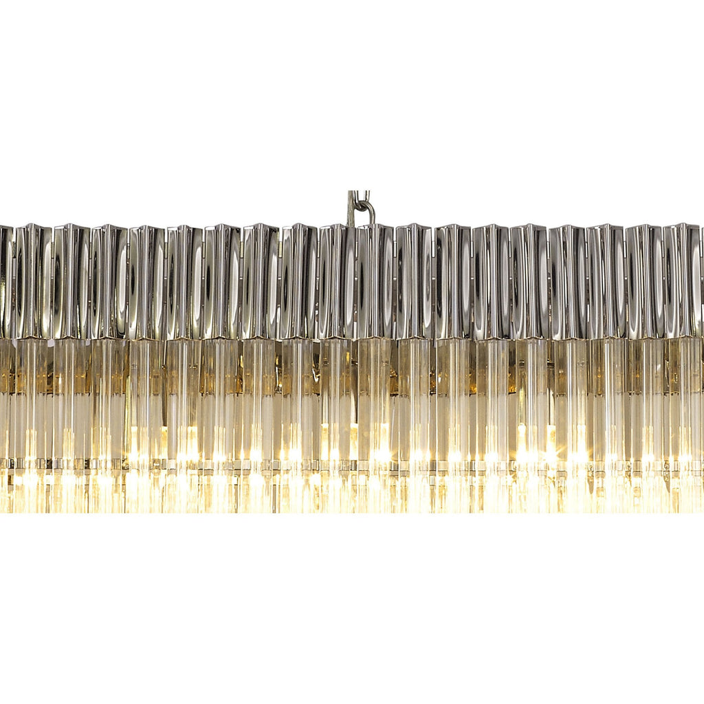 NL82469 Vienna Pendant Rectangle 7 Light Polished Nickel/Clear Glass