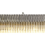 NL82469 Vienna Pendant Rectangle 7 Light Polished Nickel/Clear Glass