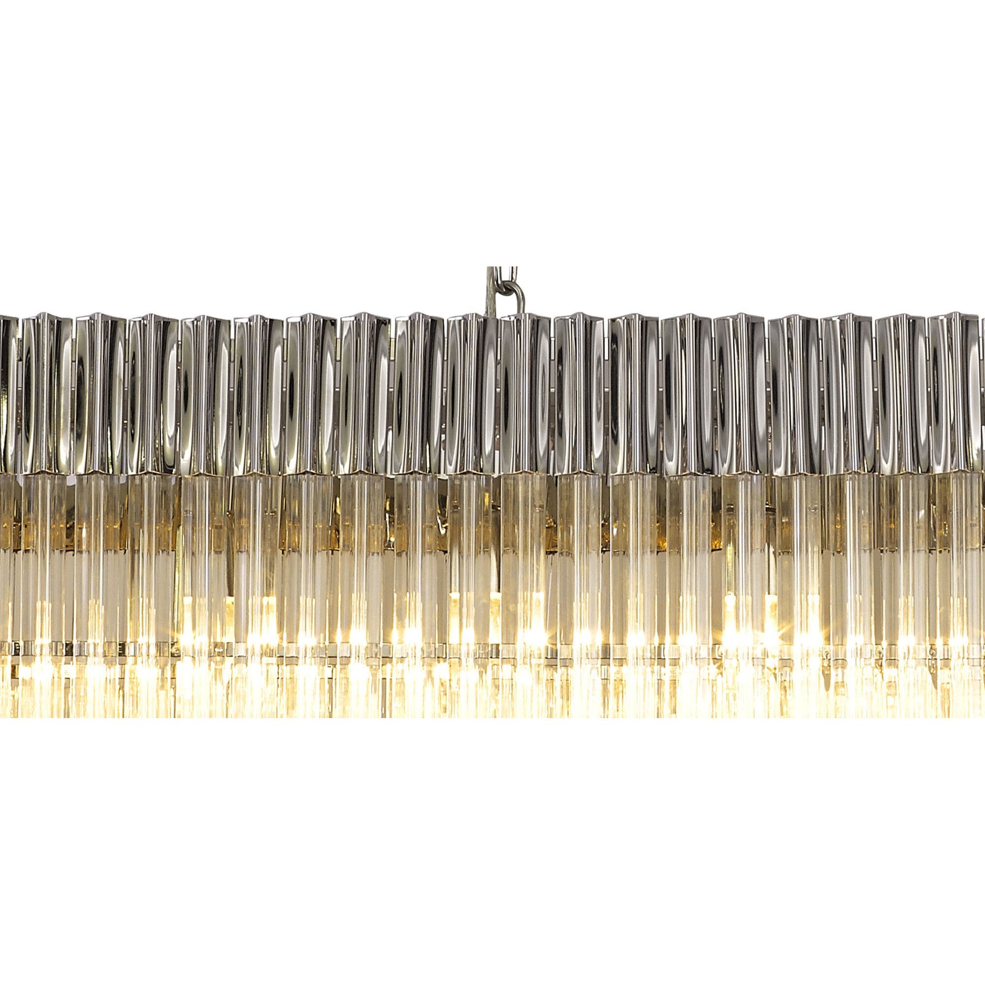 NL82469 Vienna Pendant Rectangle 7 Light Polished Nickel/Clear Glass