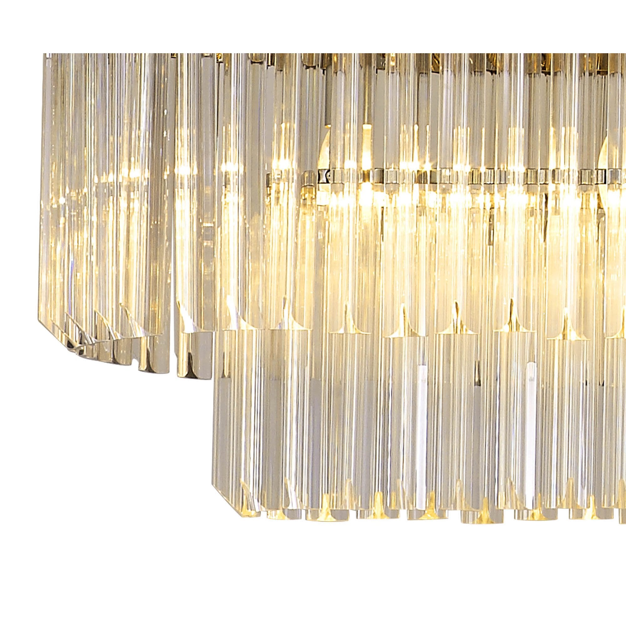 NL82469 Vienna Pendant Rectangle 7 Light Polished Nickel/Clear Glass
