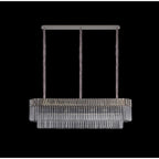 NL82469 Vienna Pendant Rectangle 7 Light Polished Nickel/Clear Glass