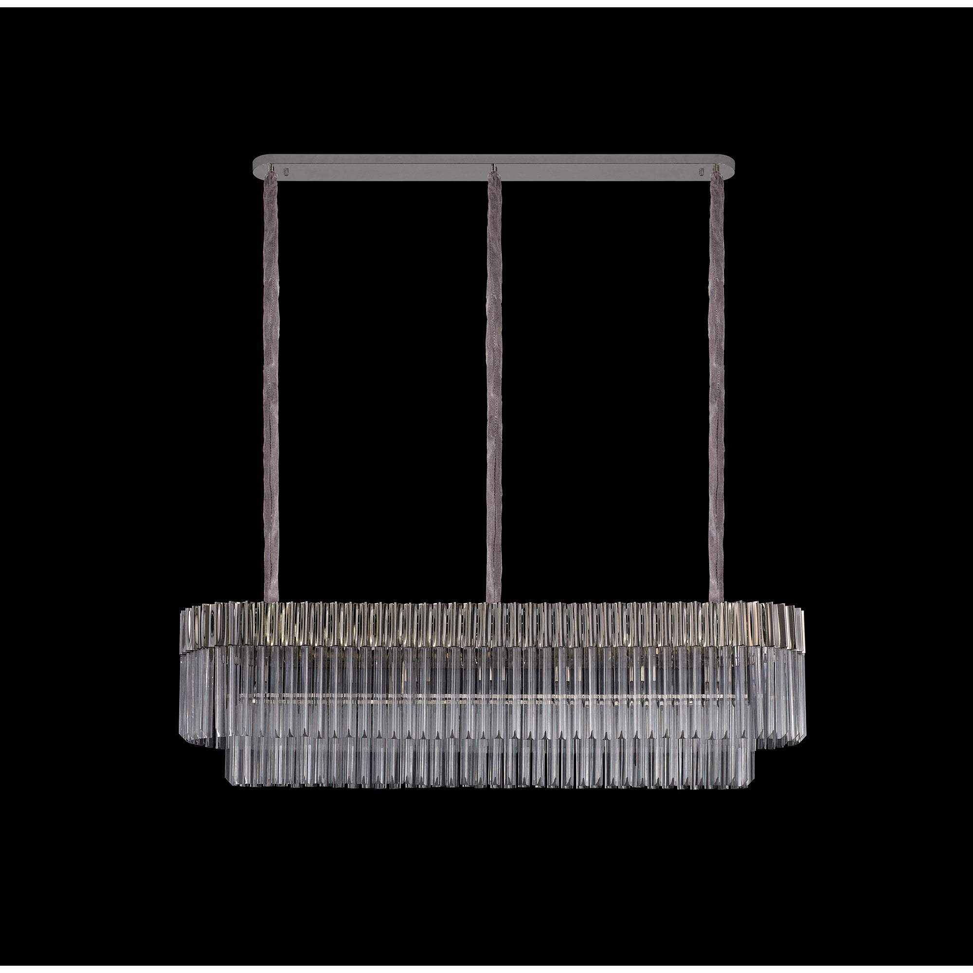 NL82469 Vienna Pendant Rectangle 7 Light Polished Nickel/Clear Glass
