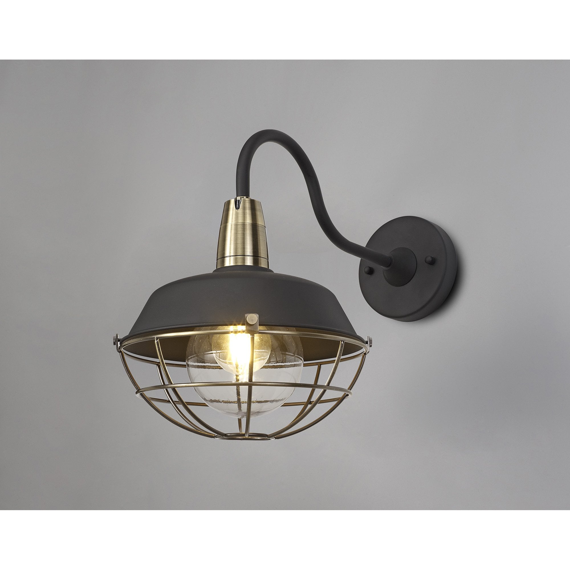 NL78469 Koby Outdoor Wall Lamp 1 Light Matt Black/Brushed Bronze