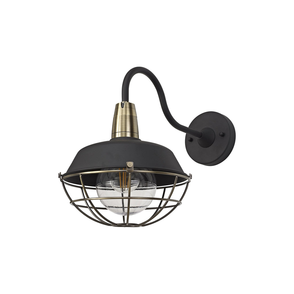 NL78469 Koby Outdoor Wall Lamp 1 Light Matt Black/Brushed Bronze