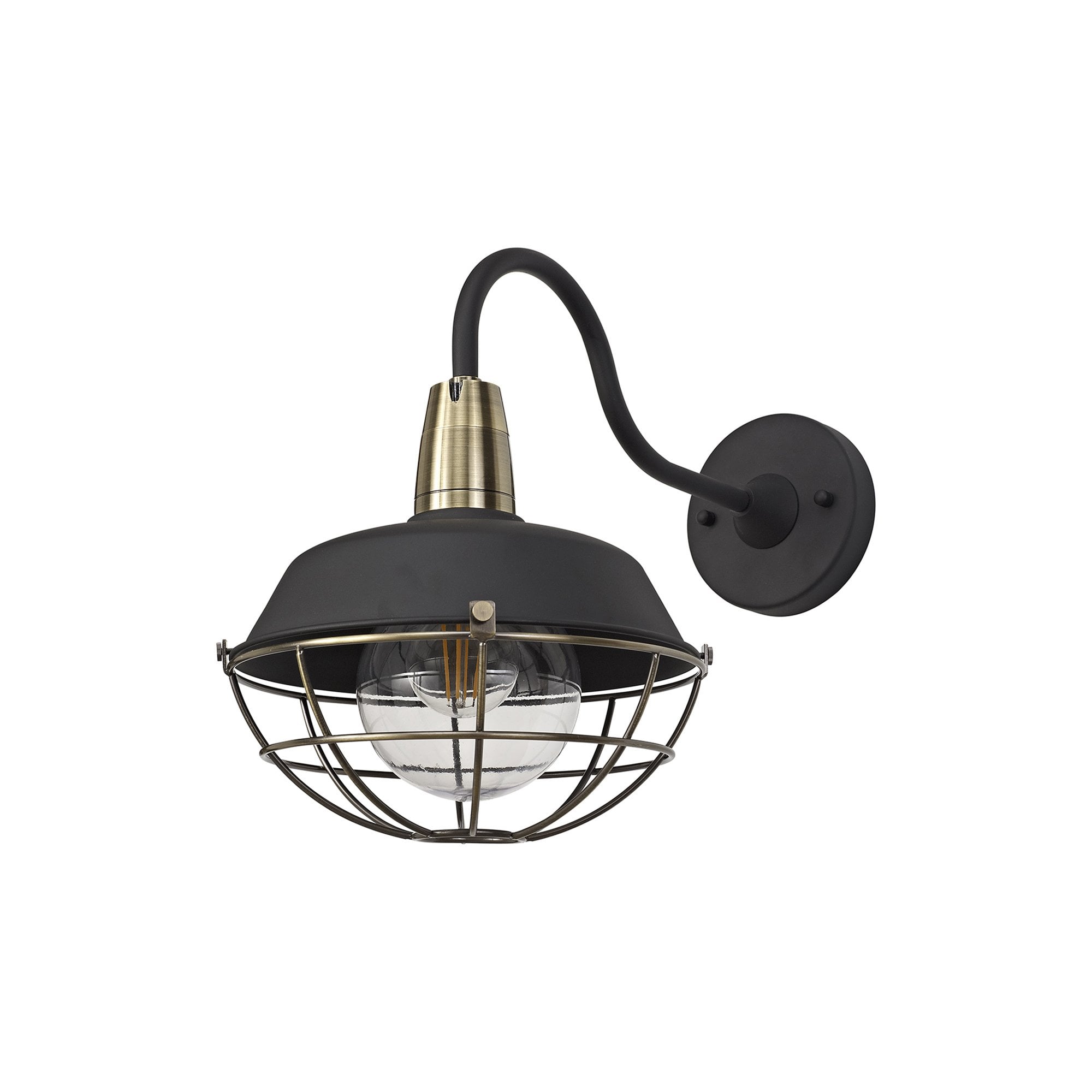NL78469 Koby Outdoor Wall Lamp 1 Light Matt Black/Brushed Bronze