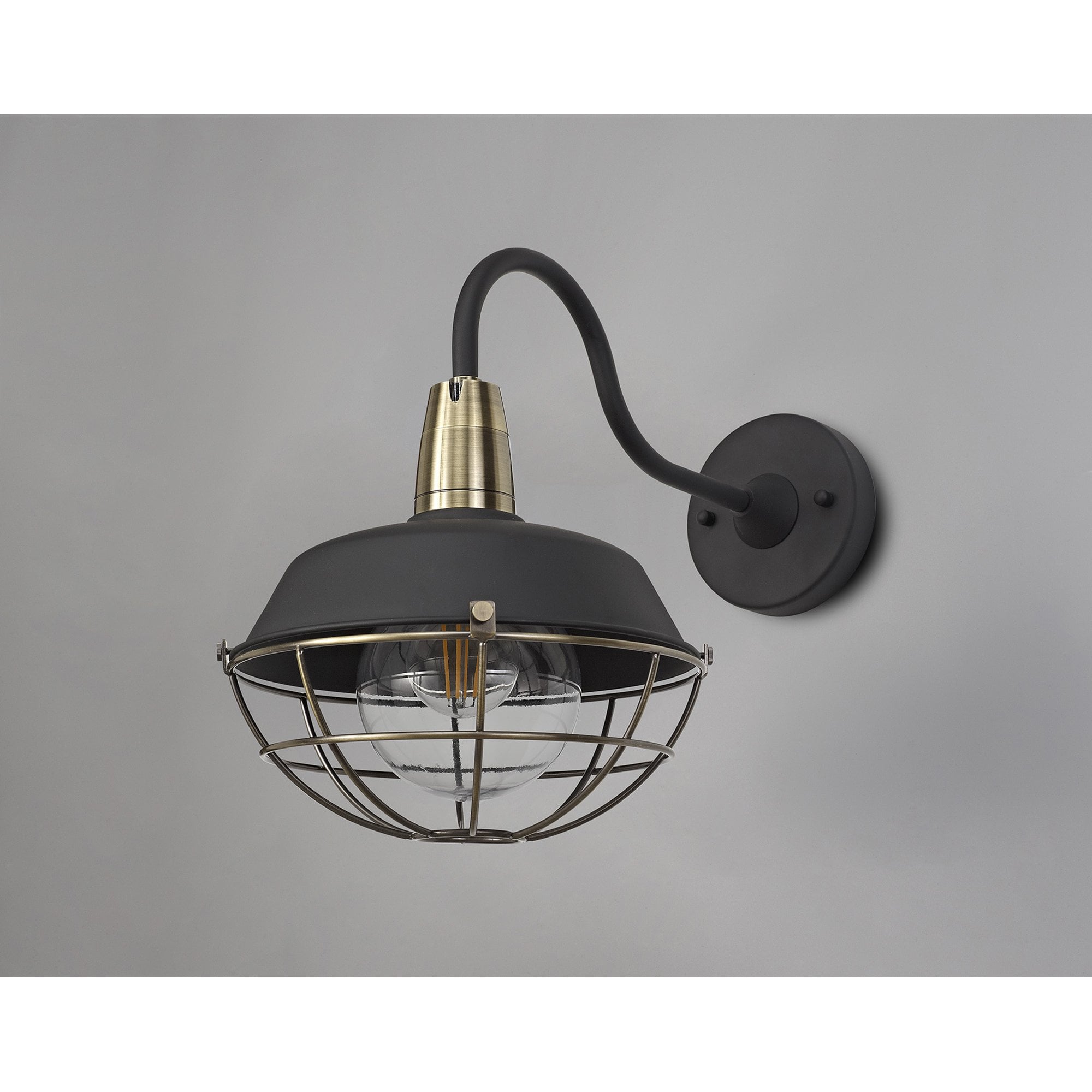 NL78469 Koby Outdoor Wall Lamp 1 Light Matt Black/Brushed Bronze
