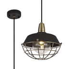 NL78479 Koby Outdoor Pendant 1 Light Matt Black/Brushed Bronze
