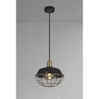 NL78479 Koby Outdoor Pendant 1 Light Matt Black/Brushed Bronze