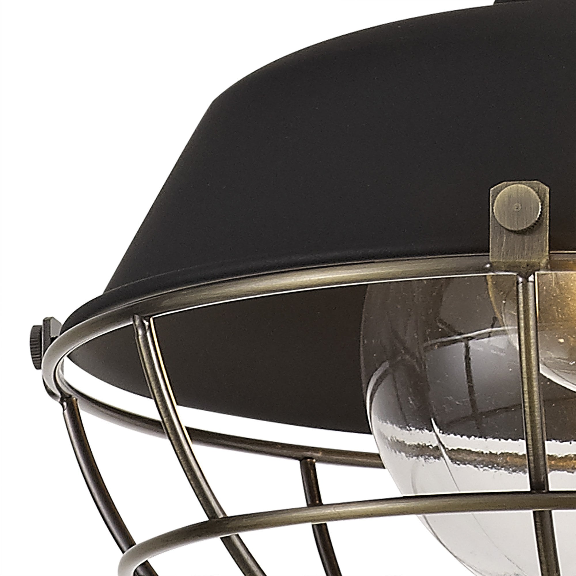 NL78479 Koby Outdoor Pendant 1 Light Matt Black/Brushed Bronze