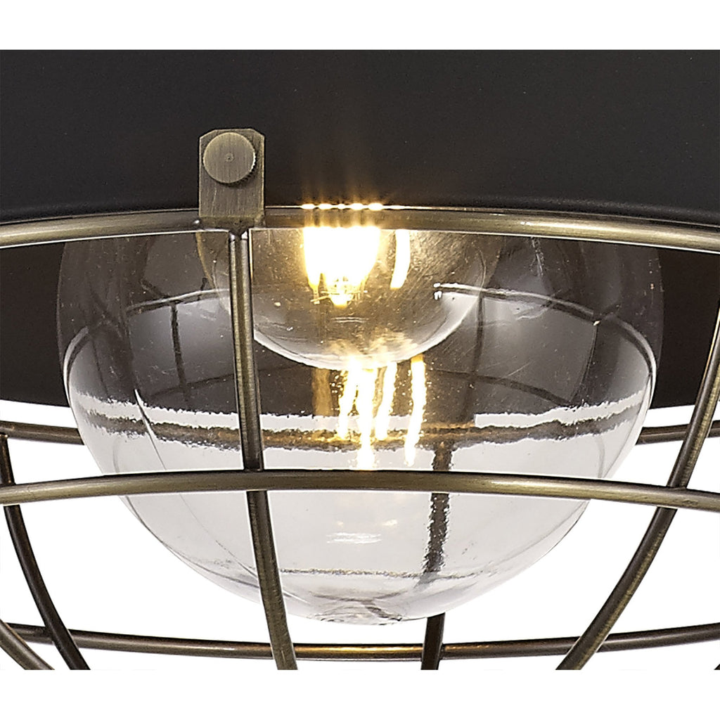 NL78479 Koby Outdoor Pendant 1 Light Matt Black/Brushed Bronze