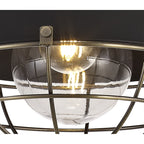 NL78479 Koby Outdoor Pendant 1 Light Matt Black/Brushed Bronze