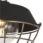 NL78479 Koby Outdoor Pendant 1 Light Matt Black/Brushed Bronze