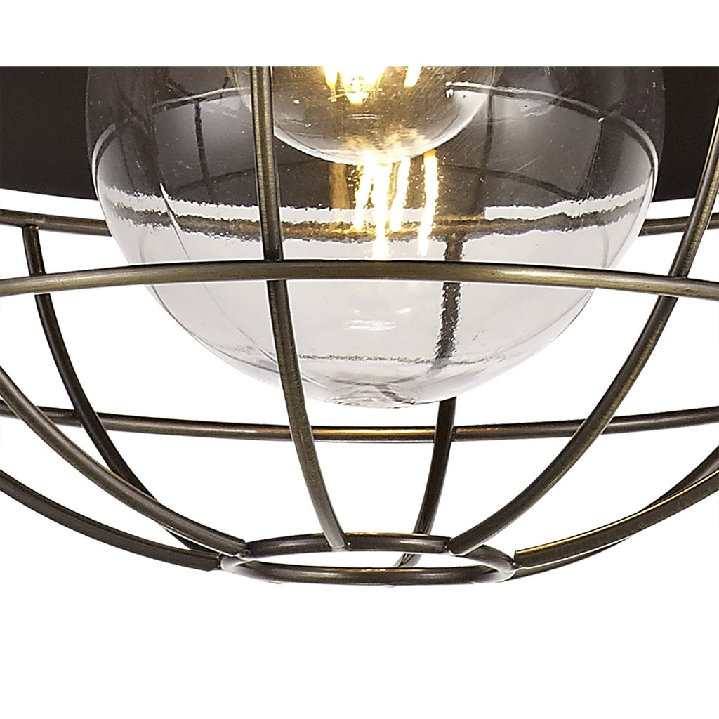 NL78479 Koby Outdoor Pendant 1 Light Matt Black/Brushed Bronze