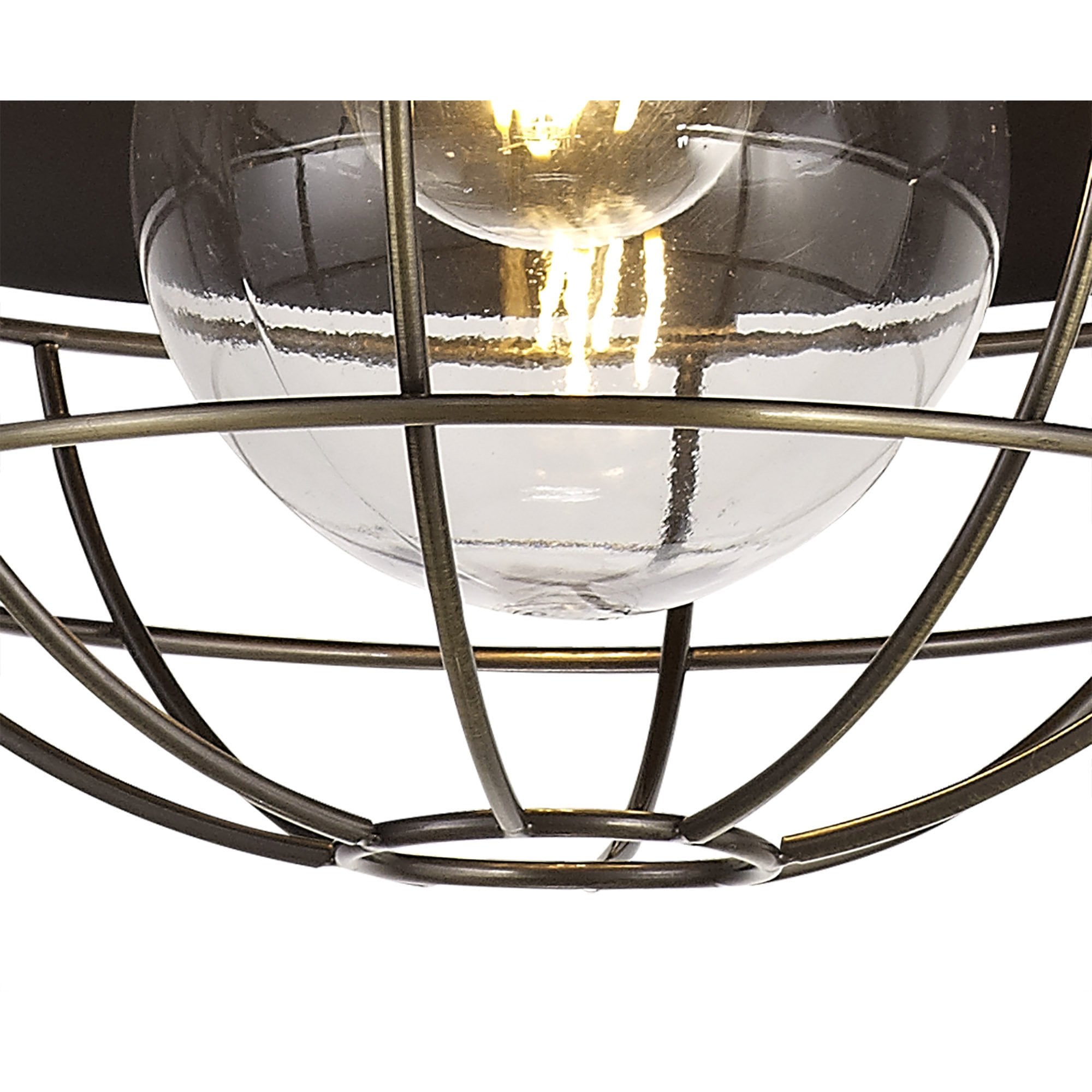 NL78479 Koby Outdoor Pendant 1 Light Matt Black/Brushed Bronze
