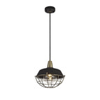 NL78479 Koby Outdoor Pendant 1 Light Matt Black/Brushed Bronze