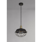 NL78479 Koby Outdoor Pendant 1 Light Matt Black/Brushed Bronze