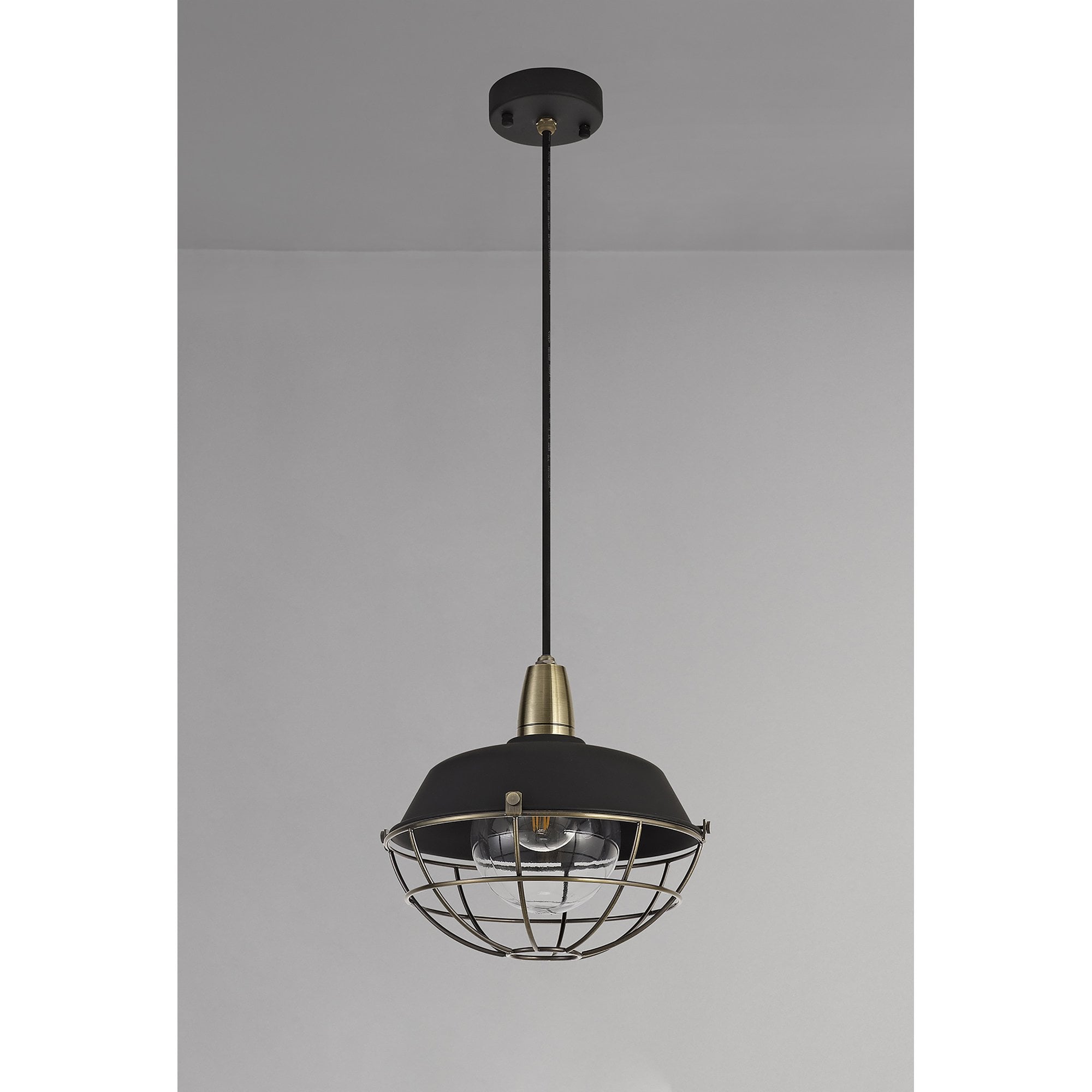 NL78479 Koby Outdoor Pendant 1 Light Matt Black/Brushed Bronze