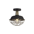 NL78489 Koby Outdoor Semi-Flush Ceiling 1 Light Matt Black/Brushed Bronze