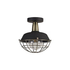 NL78489 Koby Outdoor Semi-Flush Ceiling 1 Light Matt Black/Brushed Bronze
