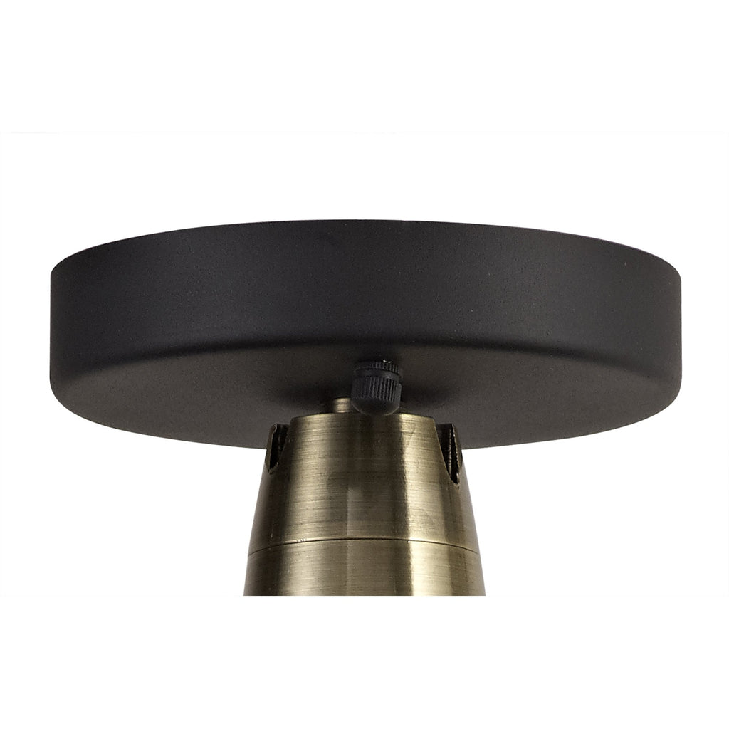 NL78489 Koby Outdoor Semi-Flush Ceiling 1 Light Matt Black/Brushed Bronze