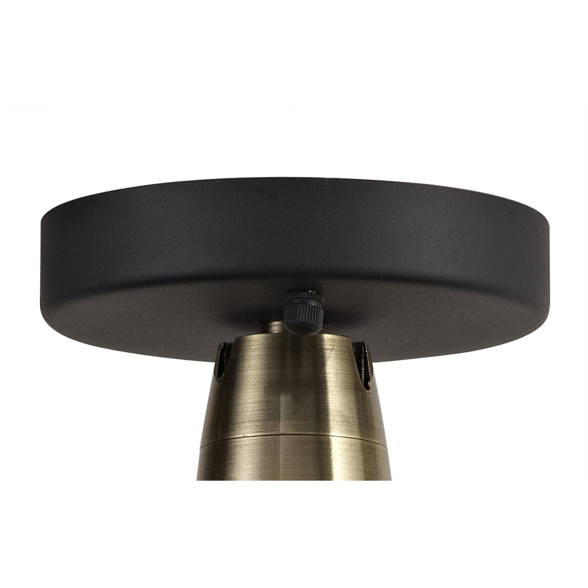 NL78489 Koby Outdoor Semi-Flush Ceiling 1 Light Matt Black/Brushed Bronze