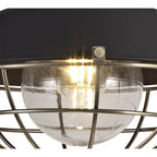 NL78489 Koby Outdoor Semi-Flush Ceiling 1 Light Matt Black/Brushed Bronze