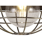 NL78489 Koby Outdoor Semi-Flush Ceiling 1 Light Matt Black/Brushed Bronze