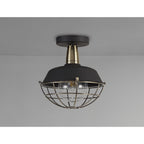 NL78489 Koby Outdoor Semi-Flush Ceiling 1 Light Matt Black/Brushed Bronze