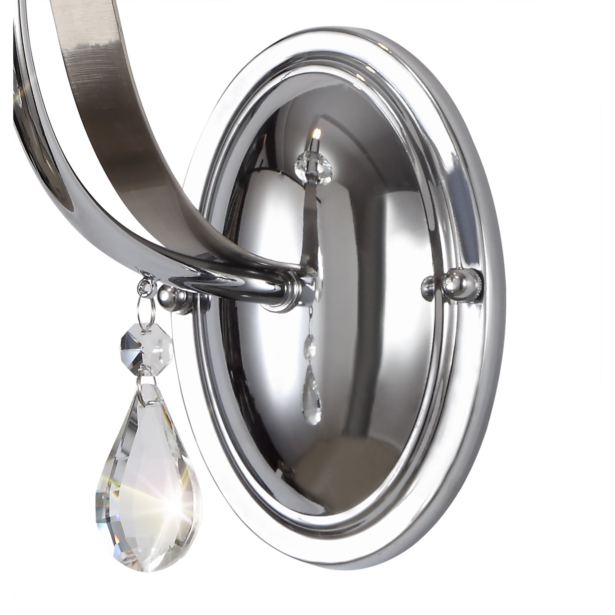 NL74239 Kort Wall Lamp 1 Light Polished Chrome/Satin Nickel/Clear Crystal