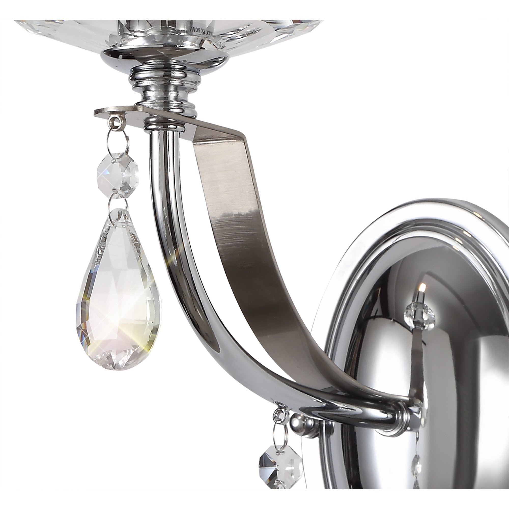 NL74239 Kort Wall Lamp 1 Light Polished Chrome/Satin Nickel/Clear Crystal