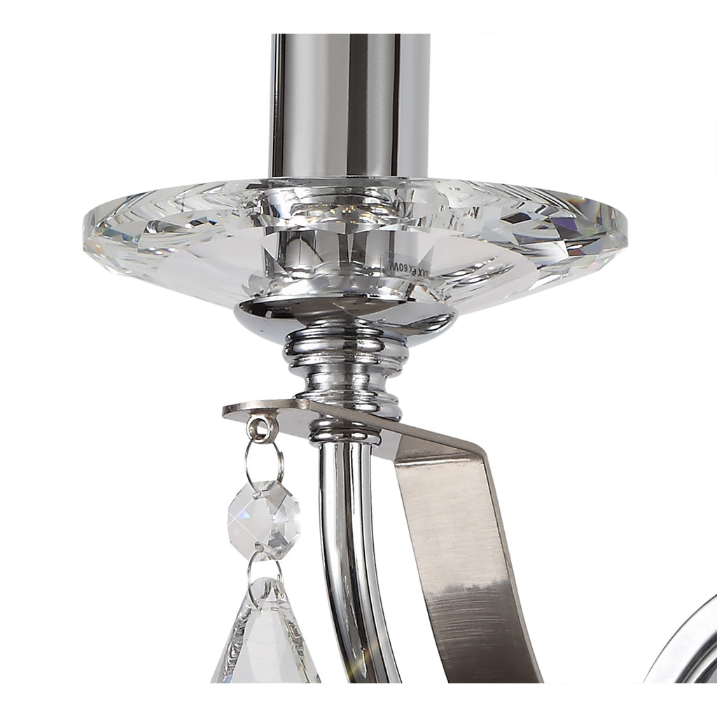 NL74239 Kort Wall Lamp 1 Light Polished Chrome/Satin Nickel/Clear Crystal
