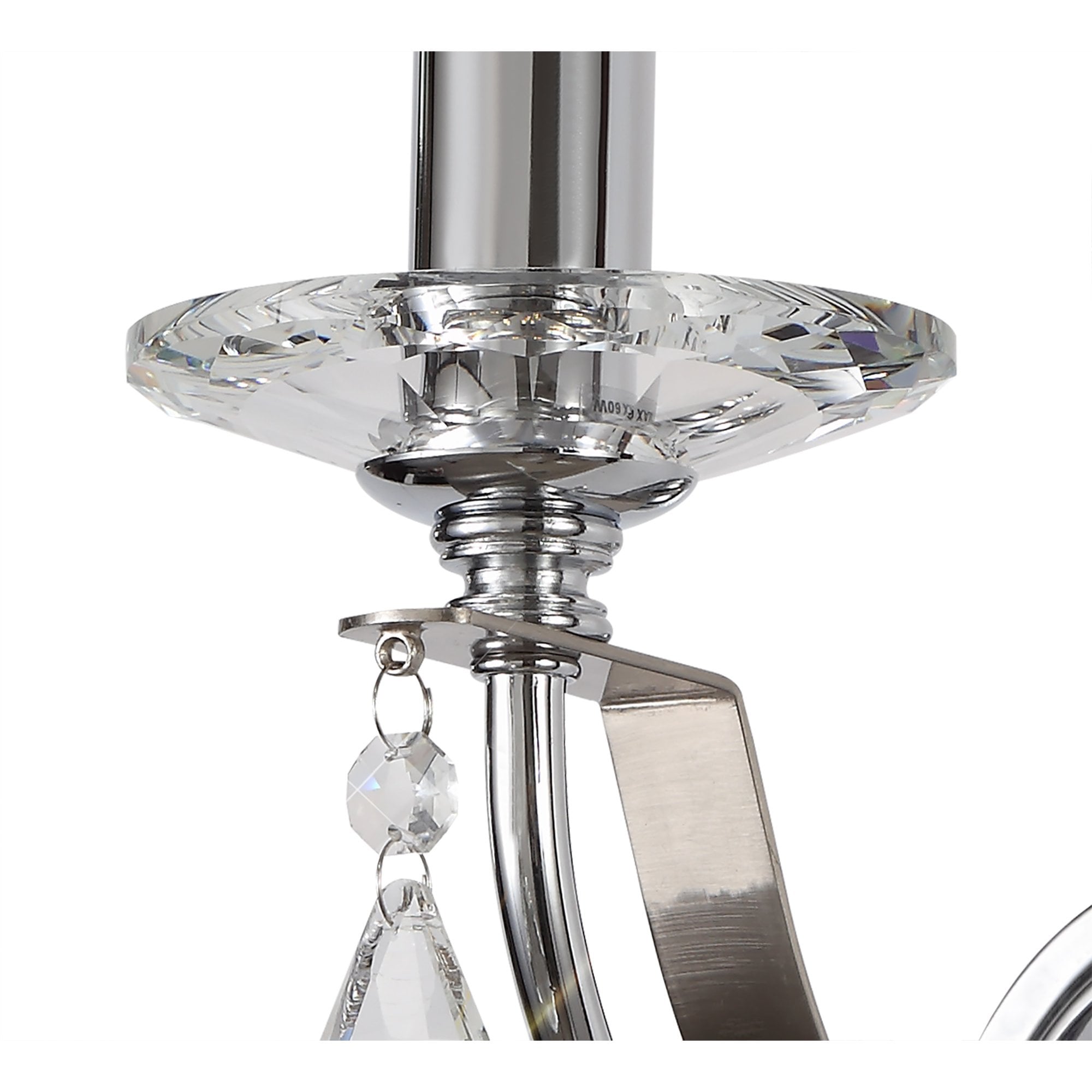 NL74239 Kort Wall Lamp 1 Light Polished Chrome/Satin Nickel/Clear Crystal