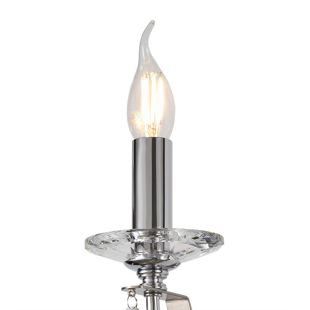 NL74239 Kort Wall Lamp 1 Light Polished Chrome/Satin Nickel/Clear Crystal