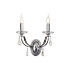 NL74249 Kort Wall Lamp 2 Light Polished Chrome/Satin Nickel/Clear Crystal