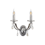 NL74249 Kort Wall Lamp 2 Light Polished Chrome/Satin Nickel/Clear Crystal