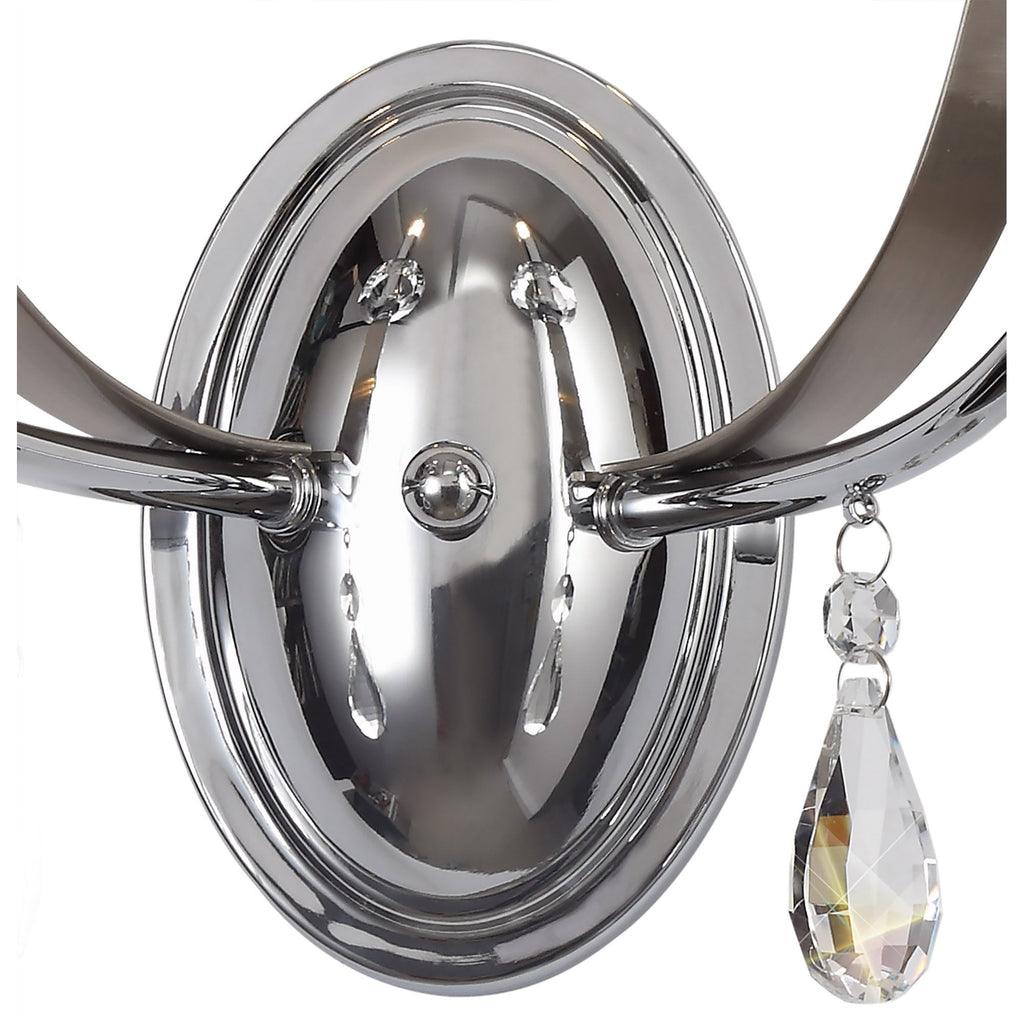 NL74249 Kort Wall Lamp 2 Light Polished Chrome/Satin Nickel/Clear Crystal