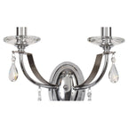 NL74249 Kort Wall Lamp 2 Light Polished Chrome/Satin Nickel/Clear Crystal