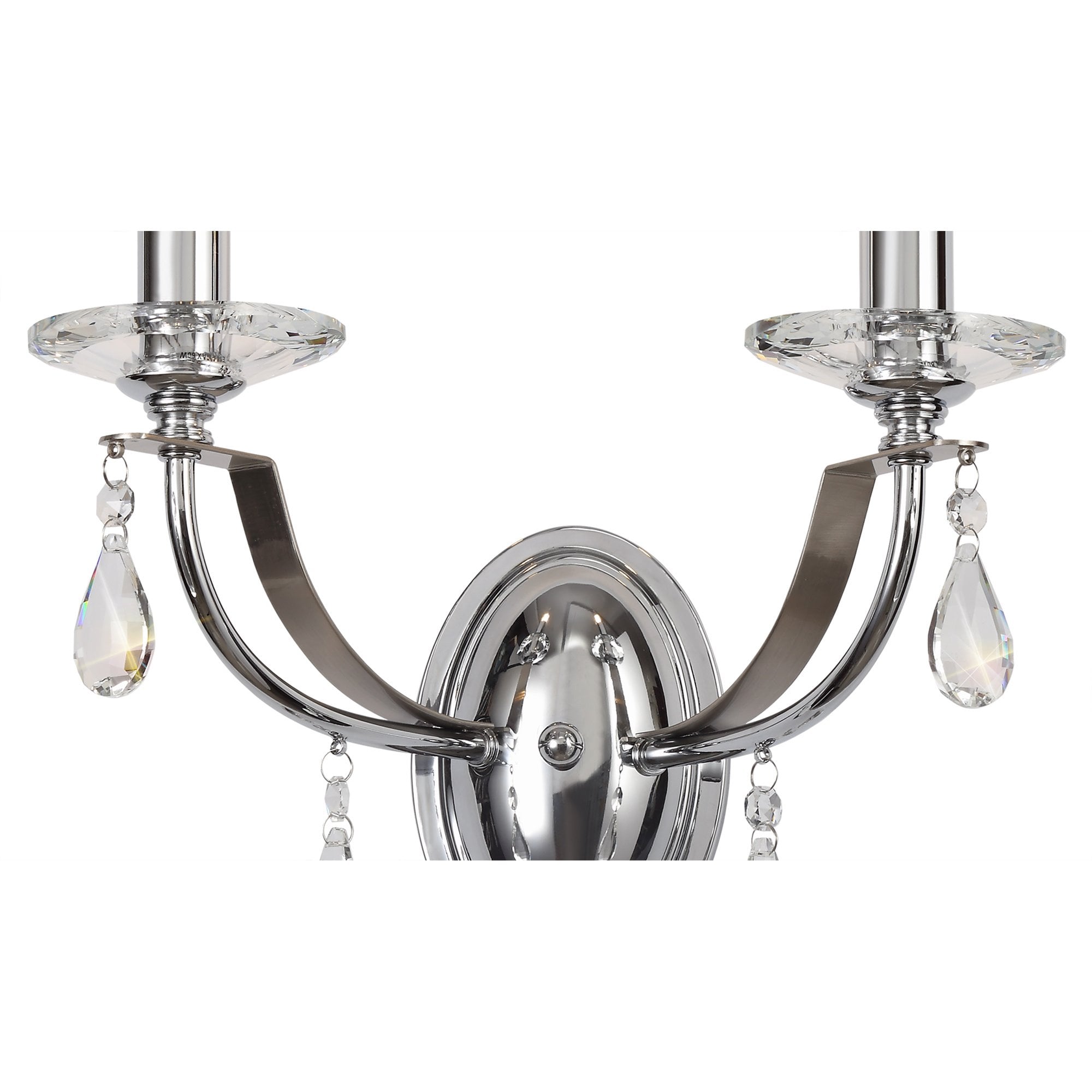 NL74249 Kort Wall Lamp 2 Light Polished Chrome/Satin Nickel/Clear Crystal