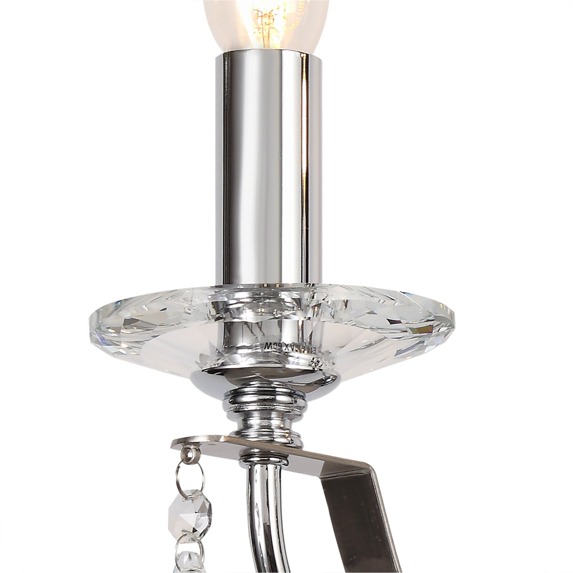 NL74249 Kort Wall Lamp 2 Light Polished Chrome/Satin Nickel/Clear Crystal