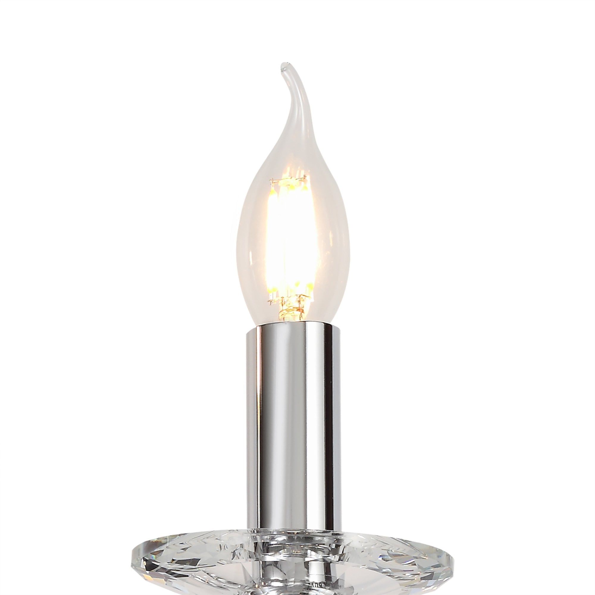 NL74249 Kort Wall Lamp 2 Light Polished Chrome/Satin Nickel/Clear Crystal